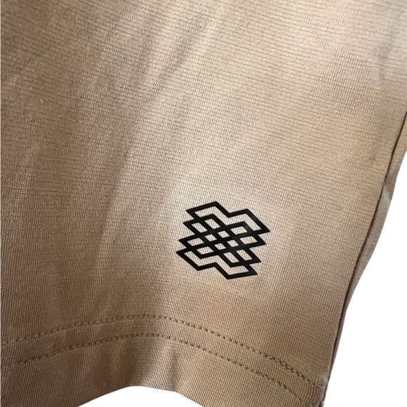 Tan Short Sleeve Tee with Crew Neck - Picture 2 of 6